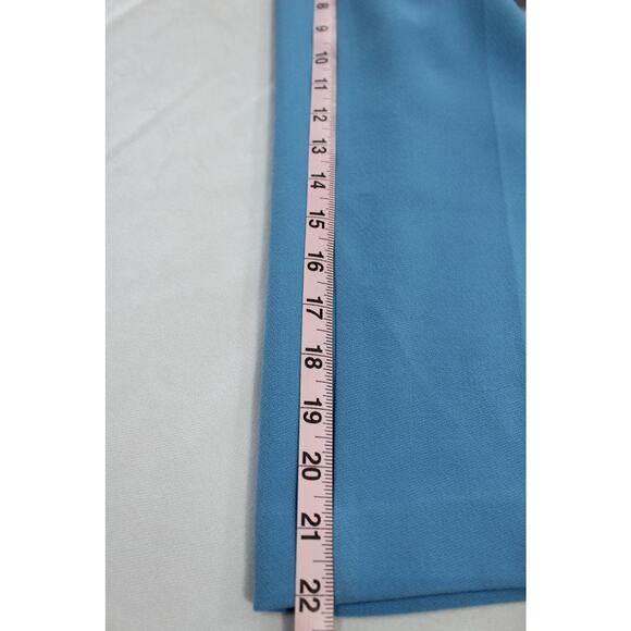 NWT Ann Taylor Petite 6P Wide Leg Crop Pants High Rise Blue Dress Trousers - Picture 11 of 12